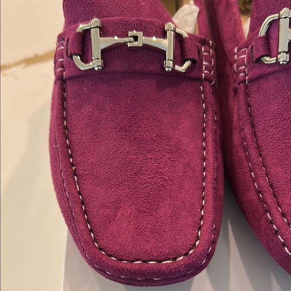 Suede Loafers with Silver Buckle - Picture 3 of 14